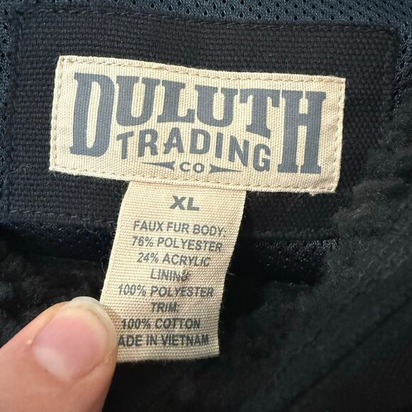 Duluth Trading Co Men's Burly Sherpa Fleece Jacket Full Zip Black XL Thick Cozy - Picture 3 of 8